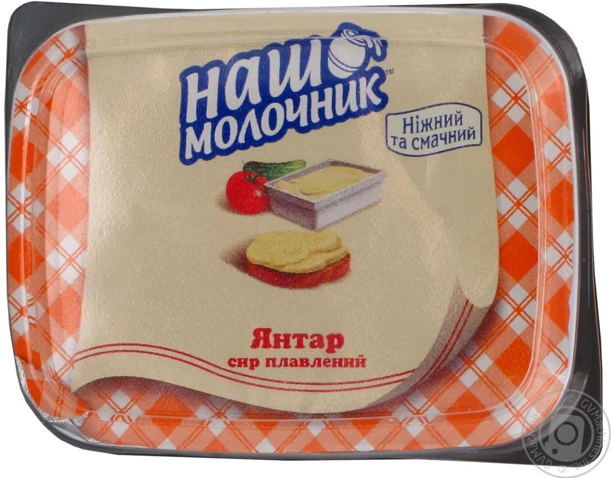 Сир Наш Молочник Янтар плавлений пастоподібний 60% 180г пластиковий стакан