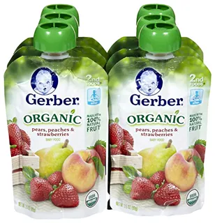 Gerber Foods Organic 2nd Puree - Pear, Peach & Strawberry - 3.5 oz - 6 pk — photo 2