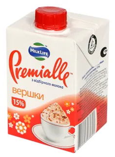 MilkLife Premialle sterilized cream pure pack 15% 200g — photo 2