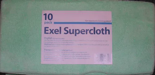 10 упаковок зеленої безворсової мікрофібри Exel Супер Магія для полірування, миття, воску та пилу