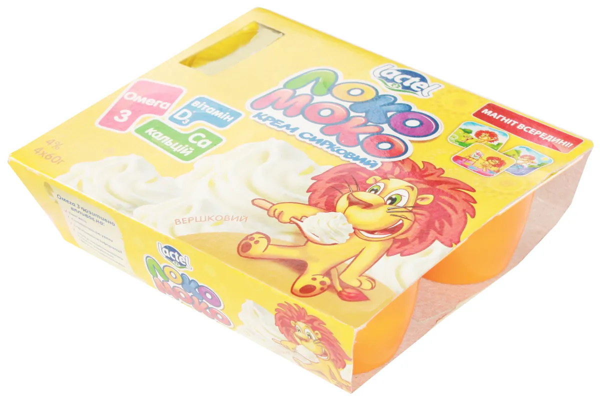 Lactel Loko Moko Creamy Curd Cheese 4% 4x60g