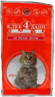 Club 4 Paws dry complete food for adult cats with meat 400g — photo 2