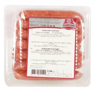 Bashchynskyi Egerski semi-smoked sausages first grade thermo pack 240g — photo 3