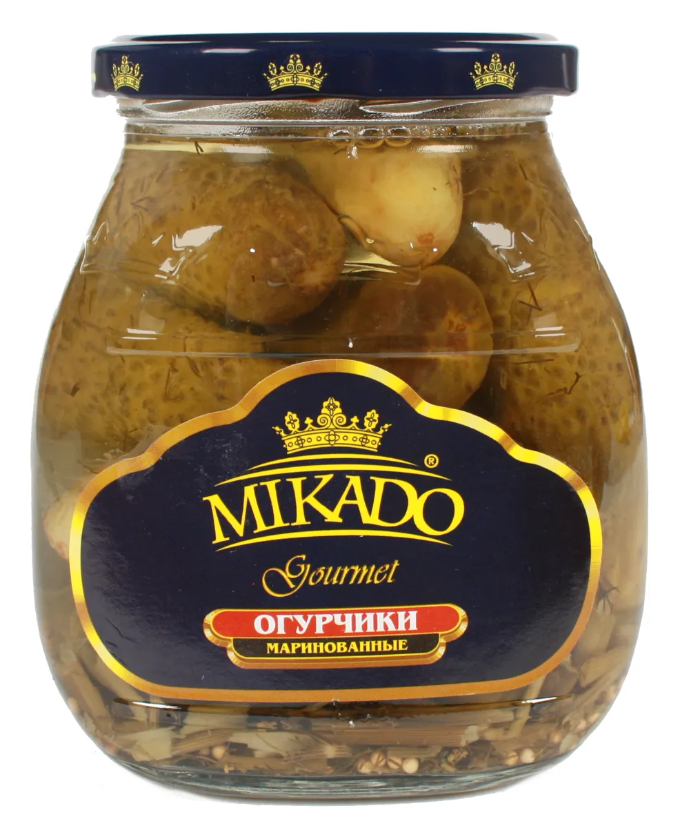 Огірки консервовані Mikado 720 мл скляна банка мариновані