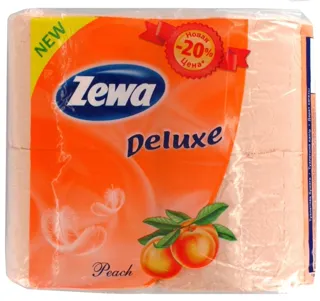 Zewa Deluxe Peach Toilet Paper 3 Ply 4pcs — photo 3