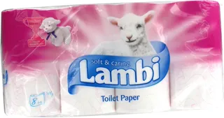 LAMBI White Toilet Paper with Pink Embossing 8*160 8 pcs pack — photo 2