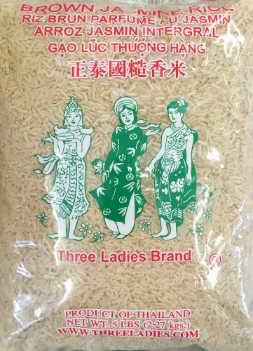 3 фунти Three Ladies Марка Коричневий жасминовий рис (одна сумка)