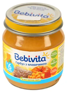 Bebivita Pumpkin Puree with Beef from 6 Months Glass Jar 100g — photo 3