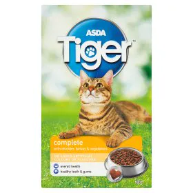 Asda Tiger повний сухий корм для кішок, суміш смаків