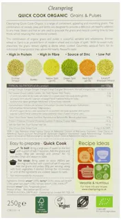 Clearspring Quick Cook Organic Grains & Pulses 250g (pack of 4) — photo 7
