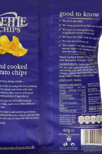 Kettle Chips бальзамічний оцет і морська сіль 40 г