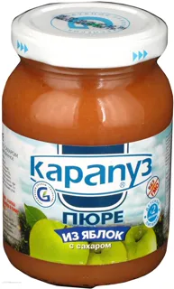Karapuz Baby Apple Puree with Sugar from 2 Months Glass Jar 200g — photo 5