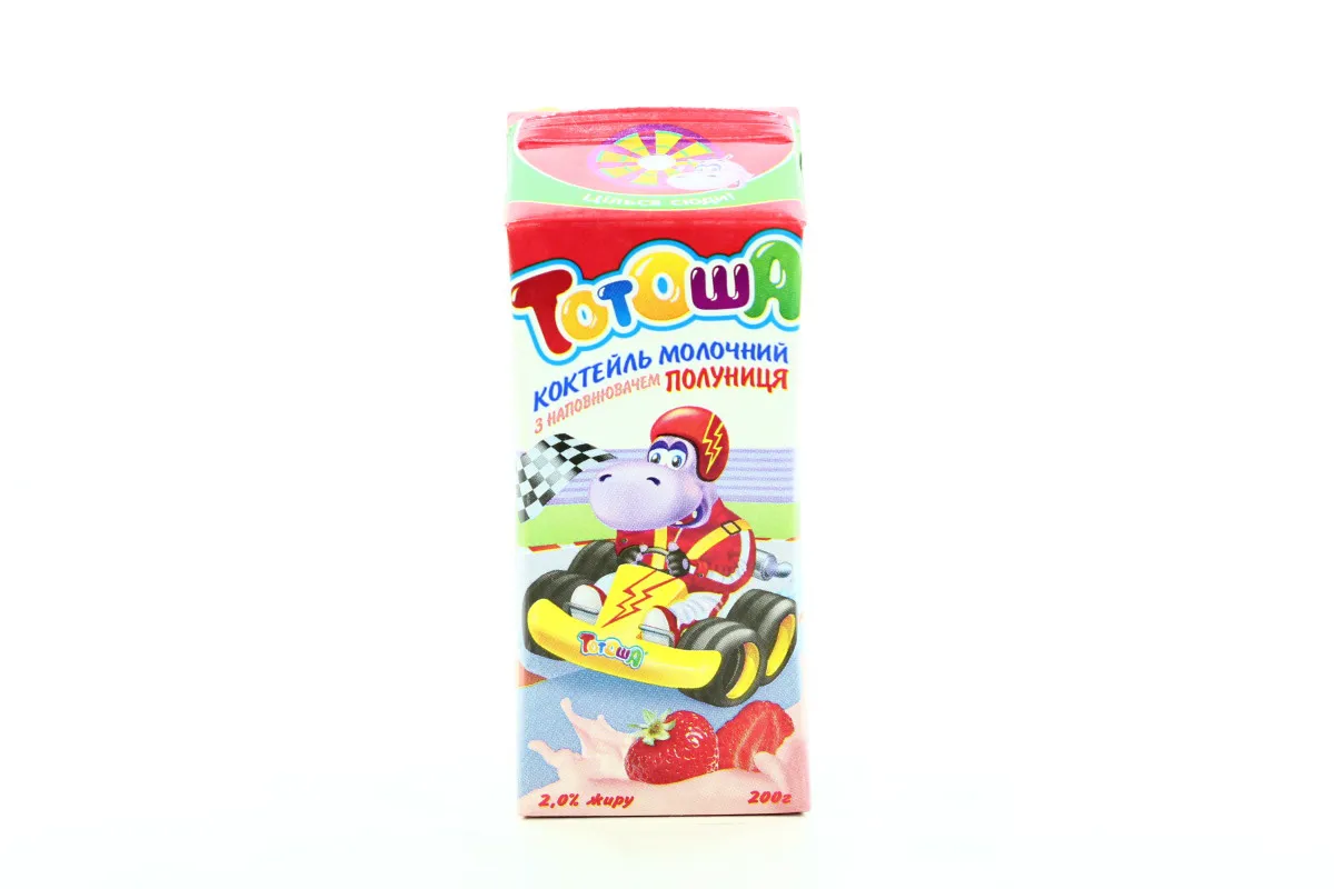 Totosha Strawberry Milkshake Ultra-Pasteurized 2% 200g Tetra Pak