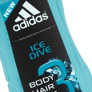 Adidas Ice Dive 3в1 гель для душу, шампунь, засіб для вмивання для чоловіків 250мл — фото 2