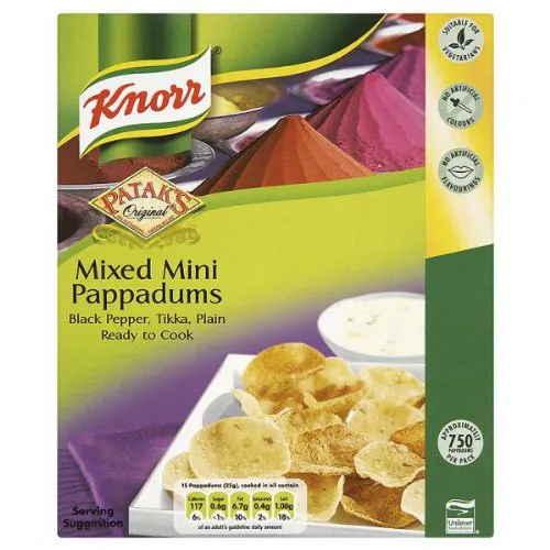 Original Mixed Mini Pappadums 1kg Knorr Patak's
