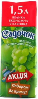 Sadochok Clear Apple-Grape Nectar 1.5L — photo 7