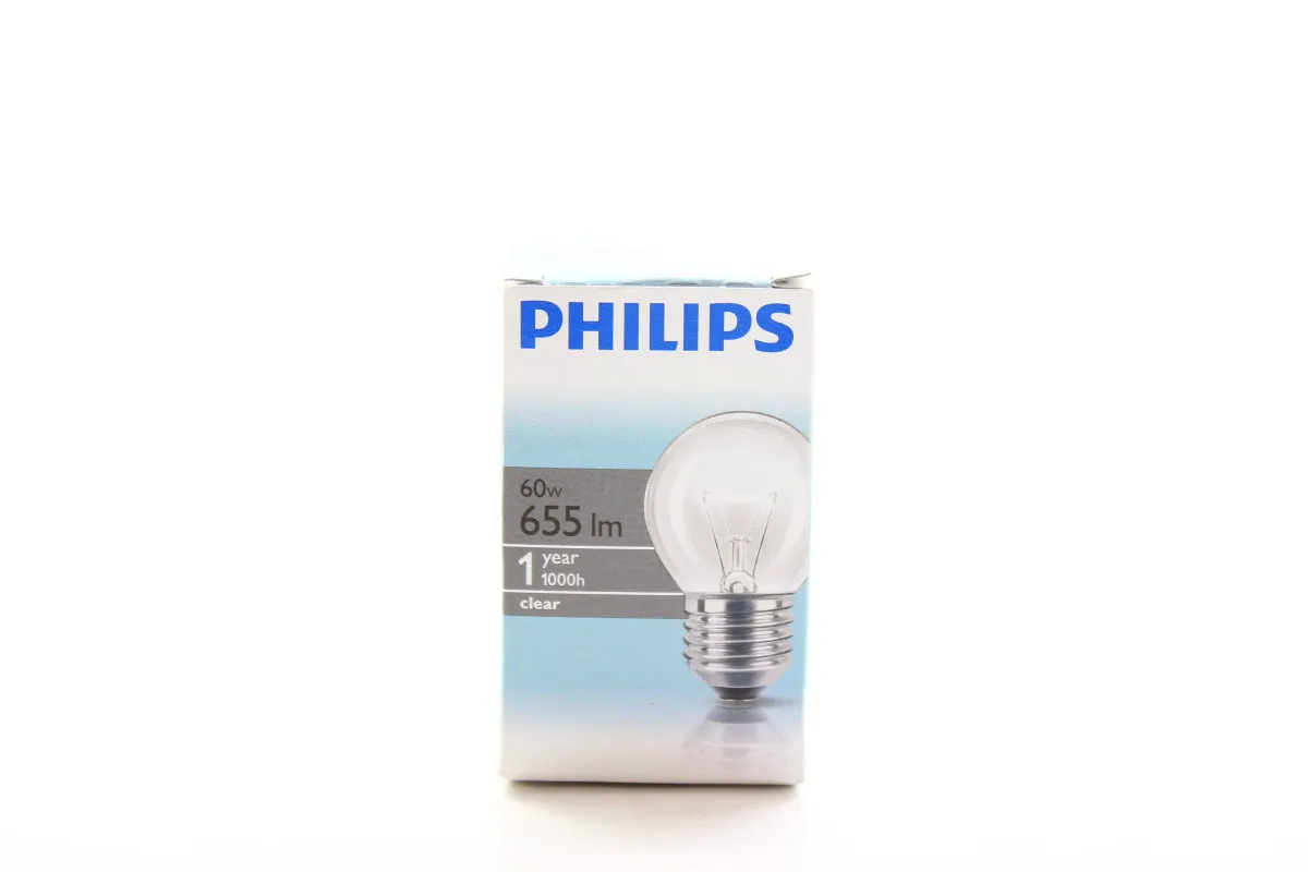Лампочка Philips прозора шар P45/Е27 60Вт