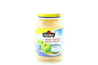 HAMÉ S.r.o. apple yogurt puree for children from 6 months glass jar 190g — photo 5