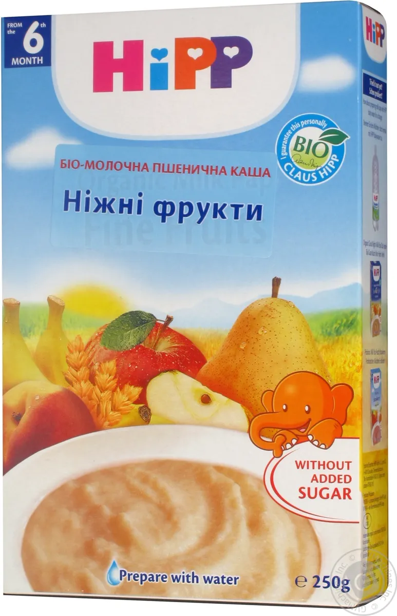 Молочна каша дитяча пшенична ніжні фрукти Hipp з 6 місяців 250 г