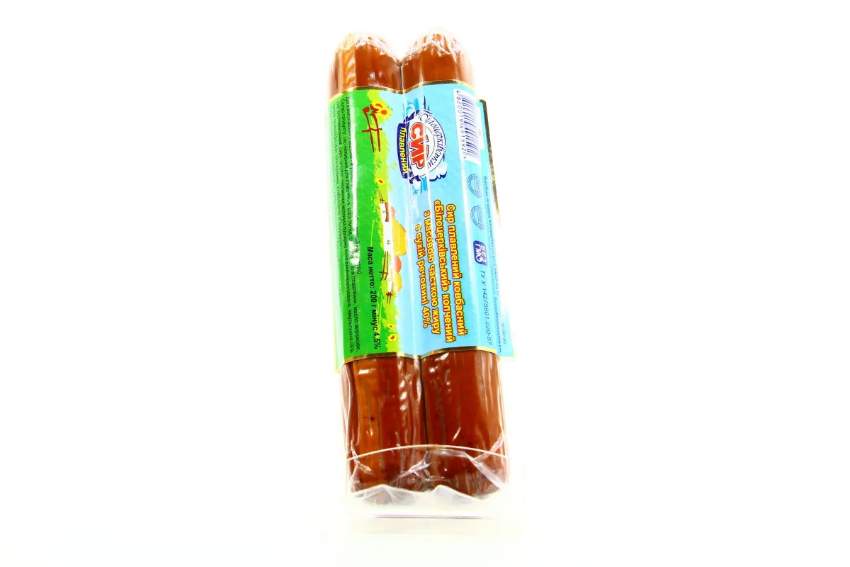Bilotserkivske processed smoked sausage cheese 40% 200g