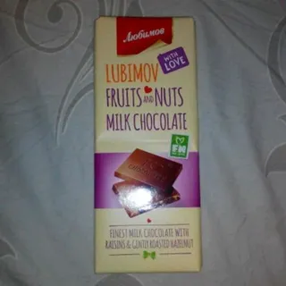 Liubymov Milk Chocolate with Nuts and Raisins 85g — photo 2