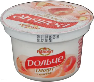 Dolce Peach Curd Dessert 4% Plastic Cup 200g — photo 2