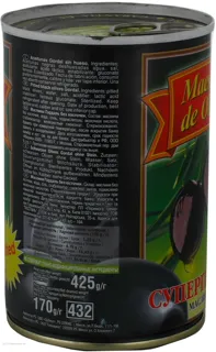 Maestro de Oliva Pitted Black Olives Tin 425g — photo 2