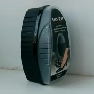 Silver Black Shoe Shine Sponge with Silicone Dispenser — photo 9