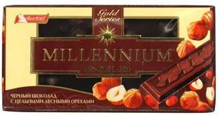 Millennium Golden Nut dark chocolate with whole hazelnuts 100g — photo 2