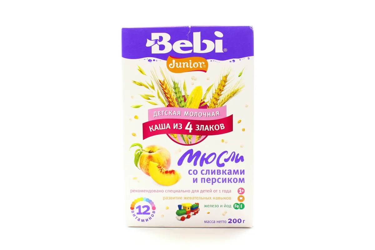 Bebi Junior Muesli Porridge with Cream and Peach 200g x18