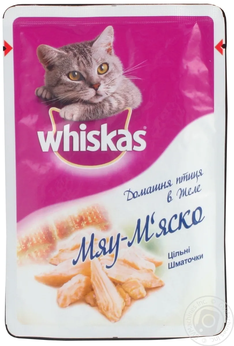 Корм Whiskas Мур-м'яско Домашня птиця в желе для котів пауч 85г