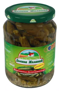 Dolyna Zhelanyi Pickles Cornichons Delicacy 720ml — photo 2