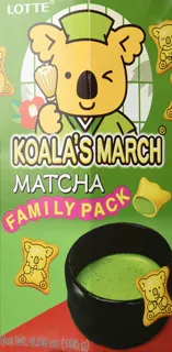 March Green Tea Matcha Creme Filled Cookies Lotte Family Pack Koala (6.89oz / 195g) — photo 6