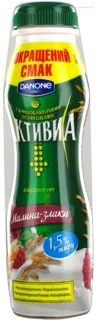 Danone Activia Bifidoyogurt Raspberry Cereal 1.5% Plastic Bottle 290g — photo 2