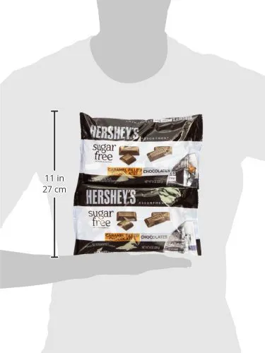Hersheys Sugar-Free Assortment Milk Chocolate and Caramel Filled Chocolate, 8 oz Bag (3 pcs)