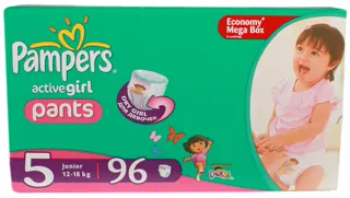 Pampers Active Girl Diapers Pants 5 Junior (12-18kg) Mega Pack 96 pcs — photo 4