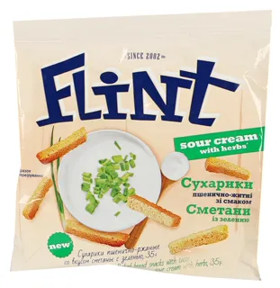 Flint sour cream and herbs croutons flow pack 35g — photo 2