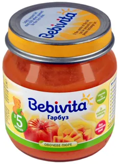 Bebivita Pumpkin Puree from 5 months glass jar 100g — photo 3
