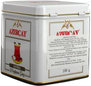 Azercay Extra Black Tea Medium Leaf Bergamot Flavor 100g Tin — photo 2