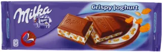 Milka milk chocolate with yogurt filling, rice puffs, and corn flakes 300g — photo 3
