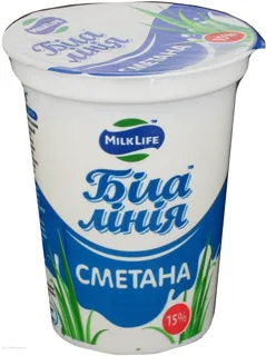 Bila Liniia Sour Cream 15% Plastic Cup 380g — photo 5