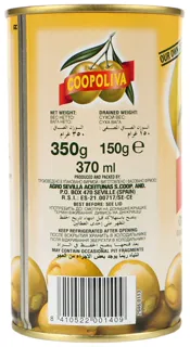Coopoliva Green Olives with Lemon Tin 370ml — photo 3