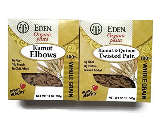 Набір із 2 упаковок біомакаронів Eden Foods: ліктьова паста з камутом та камут з лободою (по 1 шт)