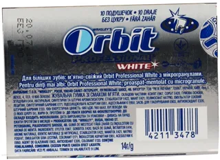 Orbit Professional White Chewing Gum 14g — photo 2