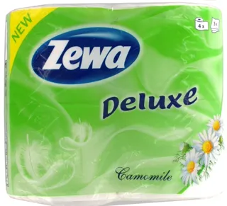 Zewa Deluxe Chamomile White Toilet Paper 3-ply 4pcs — photo 3