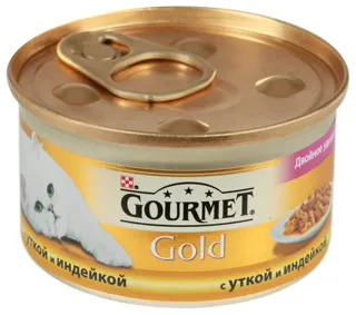 Корм Hurmэ Gourmet Gold для дорослих котів з качкою та індичкою, банка 85г — фото 9