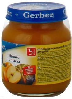 Gerber Apple and Pumpkin Puree Without Starch and Sugar for Children from 5 Months Glass Jar 130g — photo 5