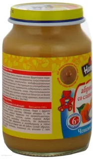 Hame apricot puree with cream for children 6+ months glass jar 190g — photo 2