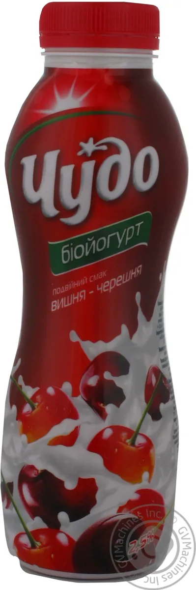 Біойогурт Чудо вишня-черешня 2.5% 350г пластикова пляшка