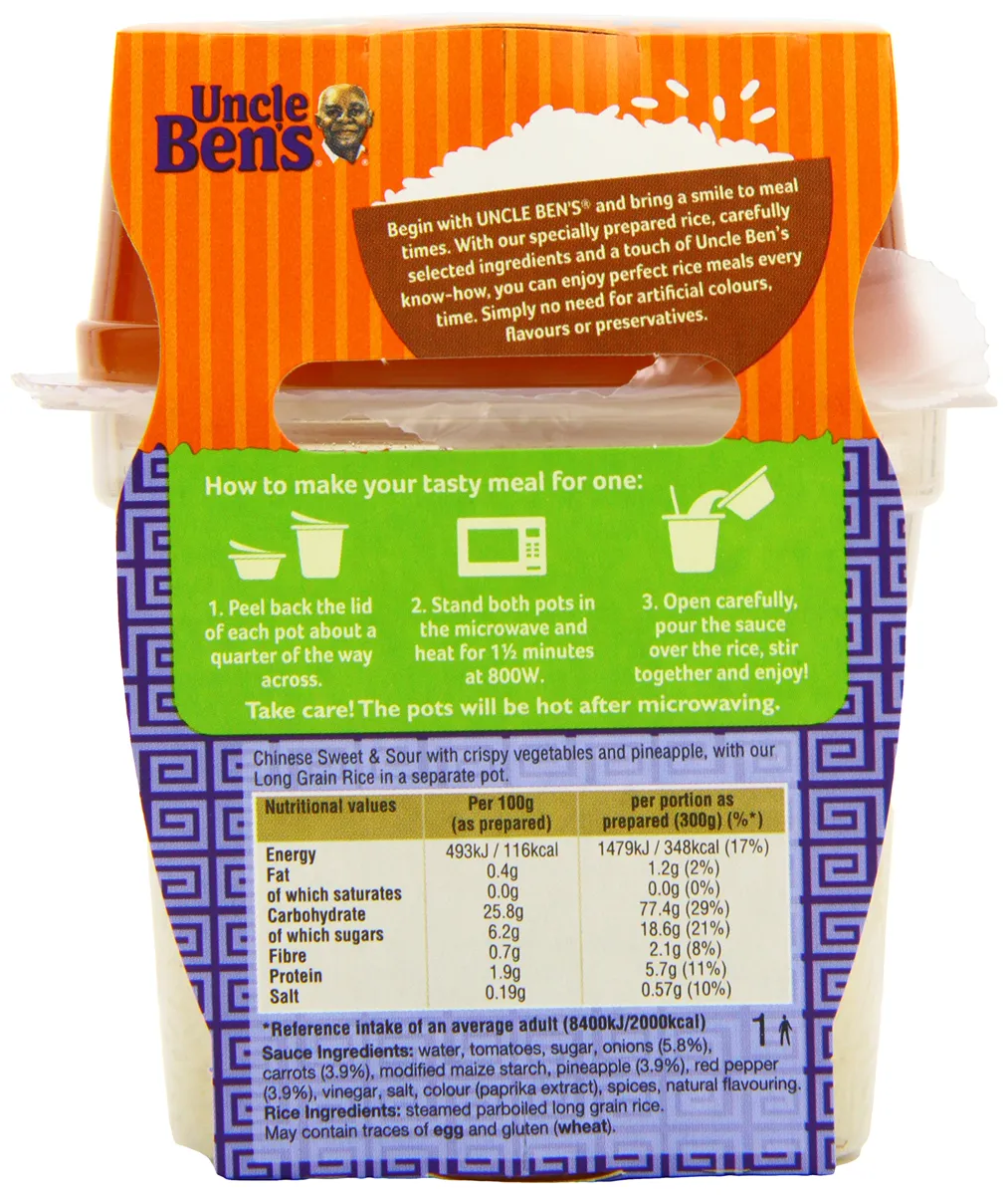 Uncle Bens® Солодкий рис Час і кислий мікрохвильовий напівфабрикат